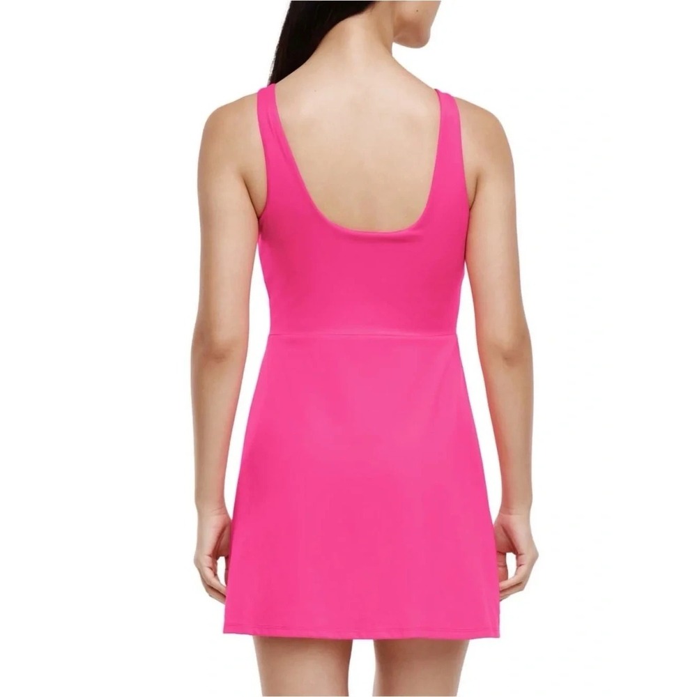 NEW Gap Active Tank Dress Hot Pink Medium GapFit Cup Bra Wicking Pickball Tennis - Picture 14 of 16